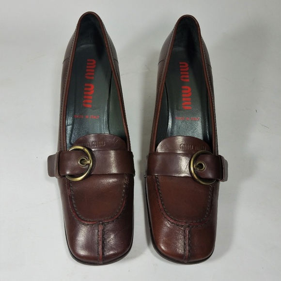 MIU MIU Shoes - SOLD DIFFNT SITE MIU MIU Prada Heeled Logo Loafers
